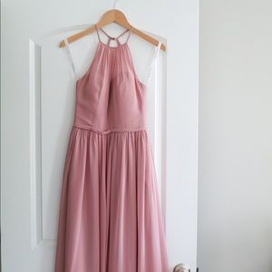 Azazie Dusty Rose Strappy Back Dress